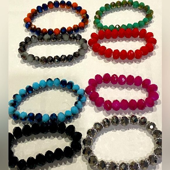 8-Piece Bundle Briolette Bead Stretch Bracelet - Picture 5 of 16